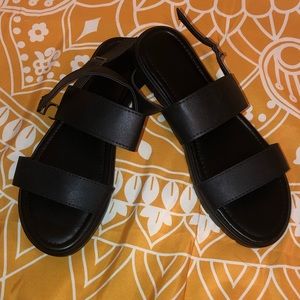 Black strap sandals